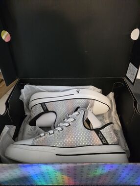 NIB Skechers x Snoop Dogg Slip-Ins Disco Snoop Silver Sz 5 Sneakers Shoes